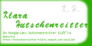 klara hutschenreitter business card